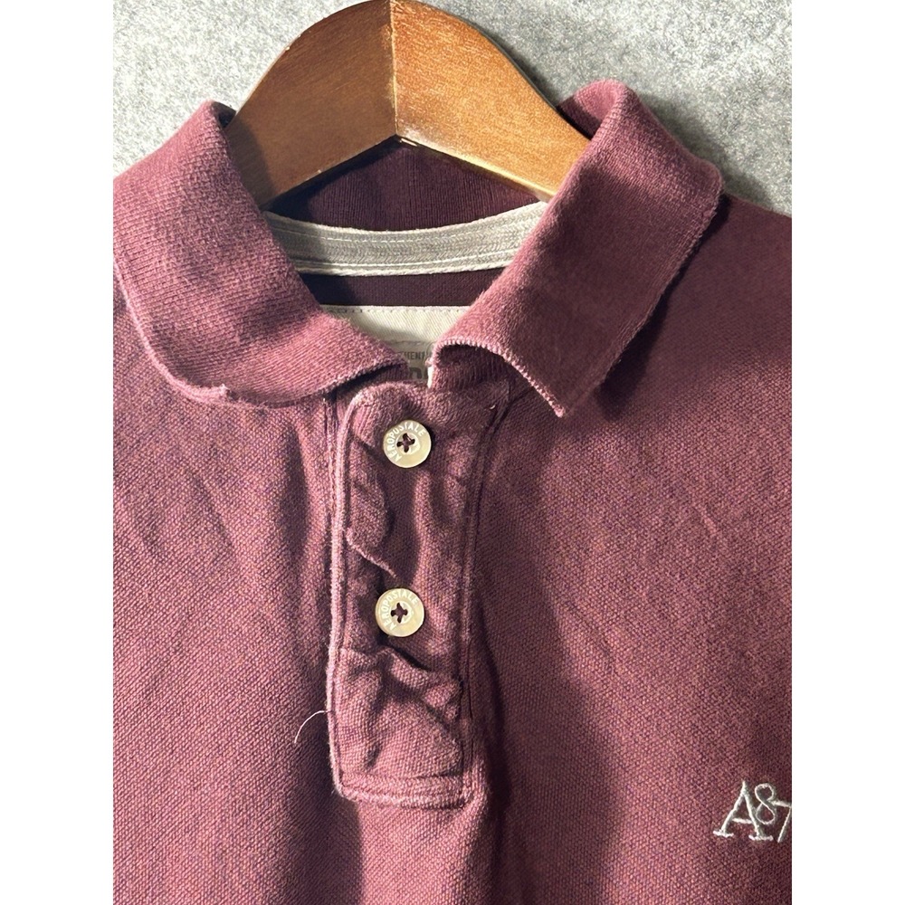 Aeropostale Mens A87 Logo Pique Polo Shirt Burgundy Maroon Size M Short Sleeve